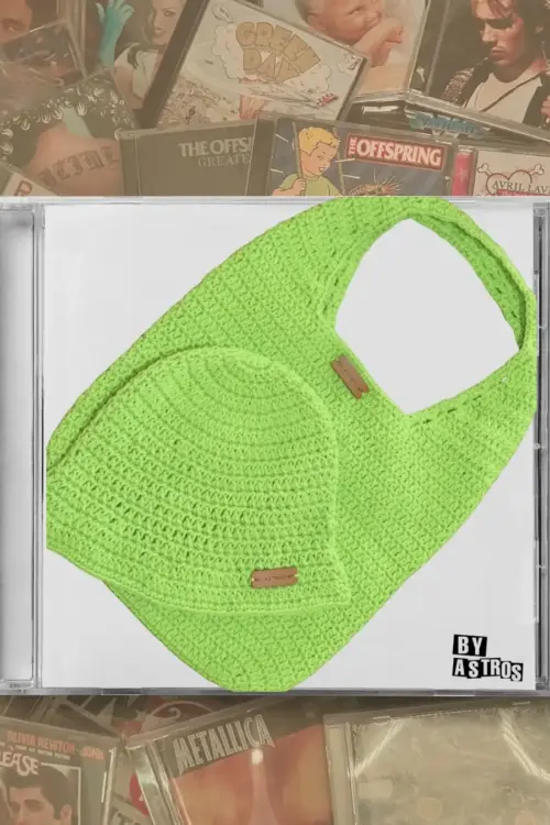 Bucket Crochê + Bolsa Aretha verde