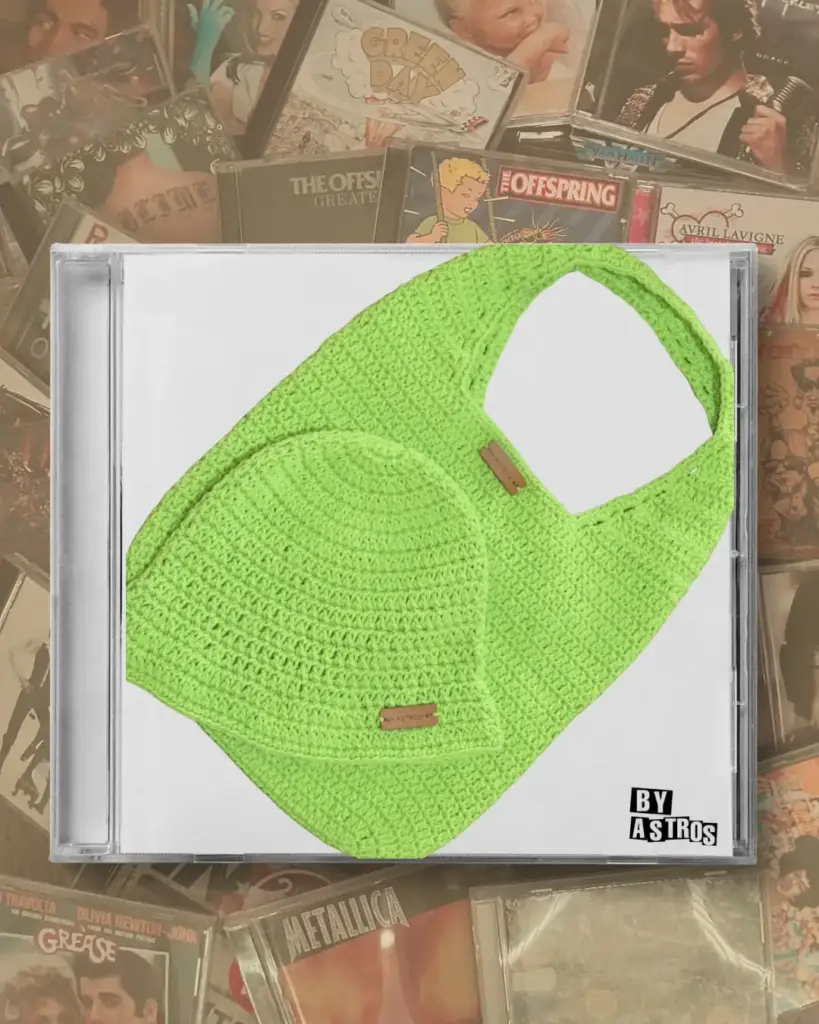 Bucket Crochê + Bolsa Amy verde