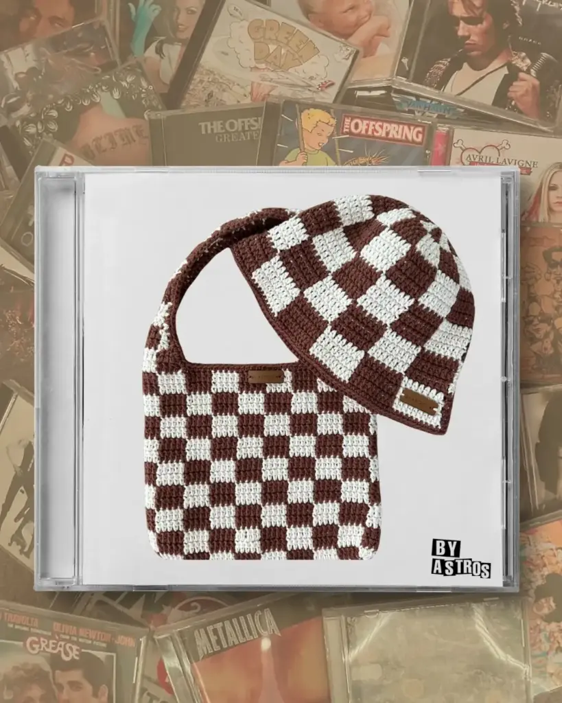 Bucket Crochê + Bolsa Aretha xadrez